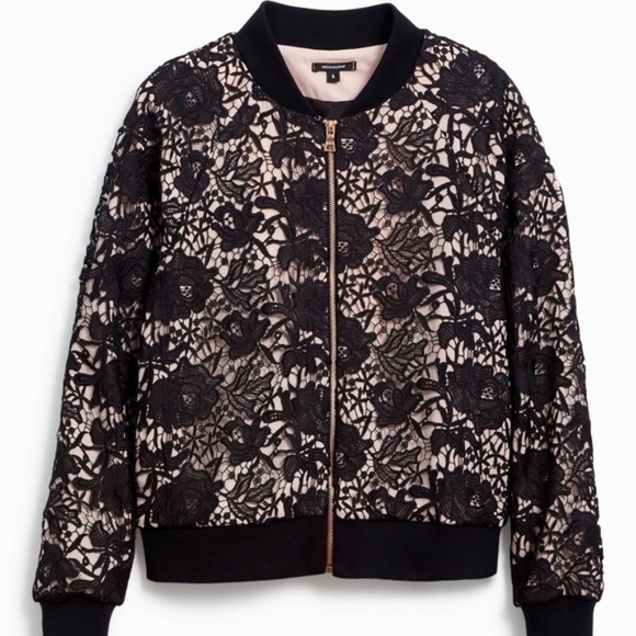 Stella & Dot Danielle Lace Bomber Jacket - Picture 1 of 11